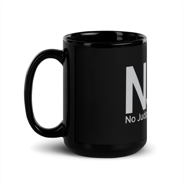 Black Glossy No Judgment. Just Love.® Mug - Image 2