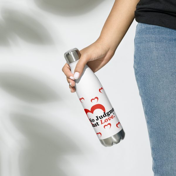 Red No Judgment. Just Love.® Heart Stainless Steel water Bottle - Image 2