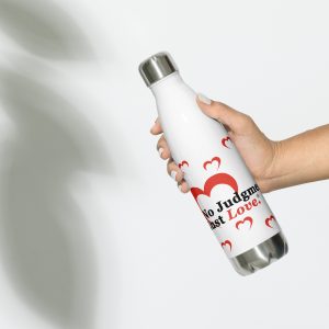 Red No Judgment. Just Love.® Heart Stainless Steel water Bottle