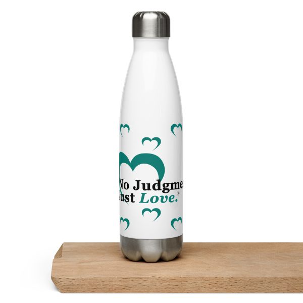 Teal No Judgment. Just Love.® Stainless Steel Water Bottle
