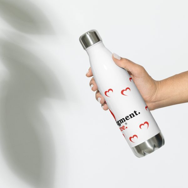Red No Judgment. Just Love.® Heart Stainless Steel water Bottle - Image 3