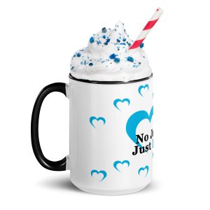 No Judgment. Just Love.®  Mulit Color Hearts Mug with Color Inside